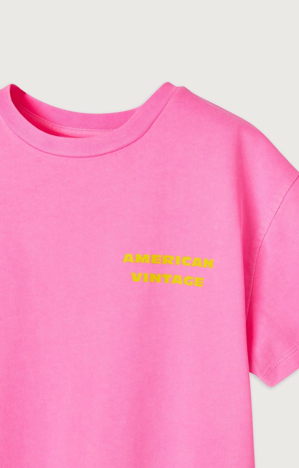 American Vintage T-shirt Fizvalley fluo rose