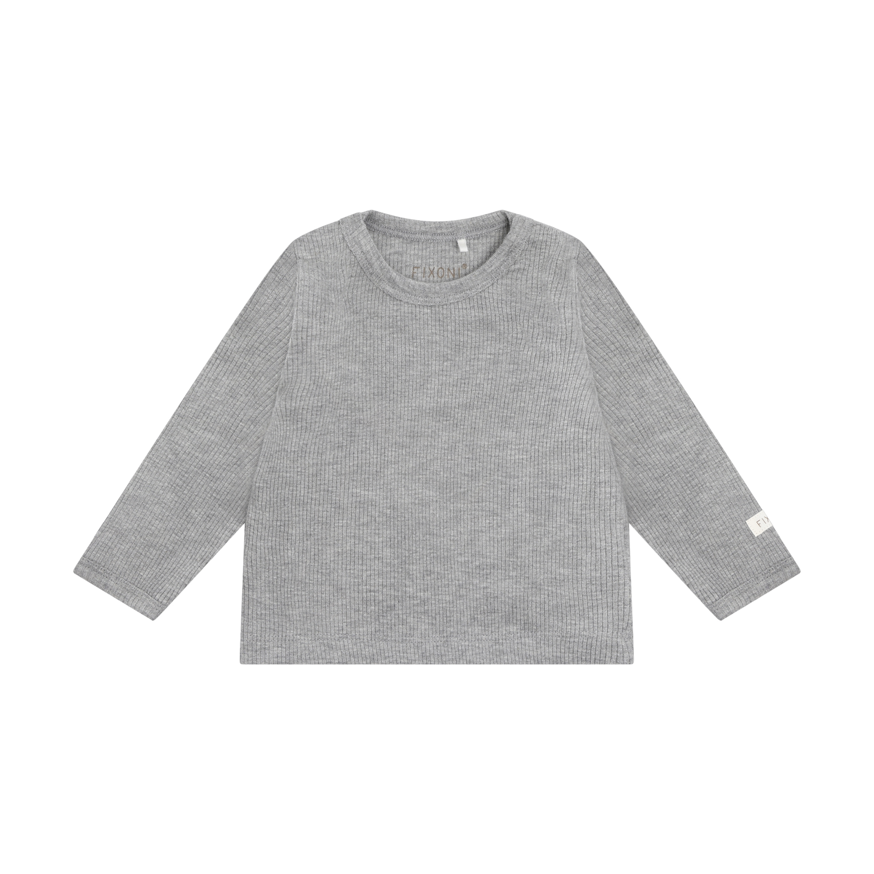 Fixoni T-shirt LS Melange Rib 1658 Flint Gray Melange
