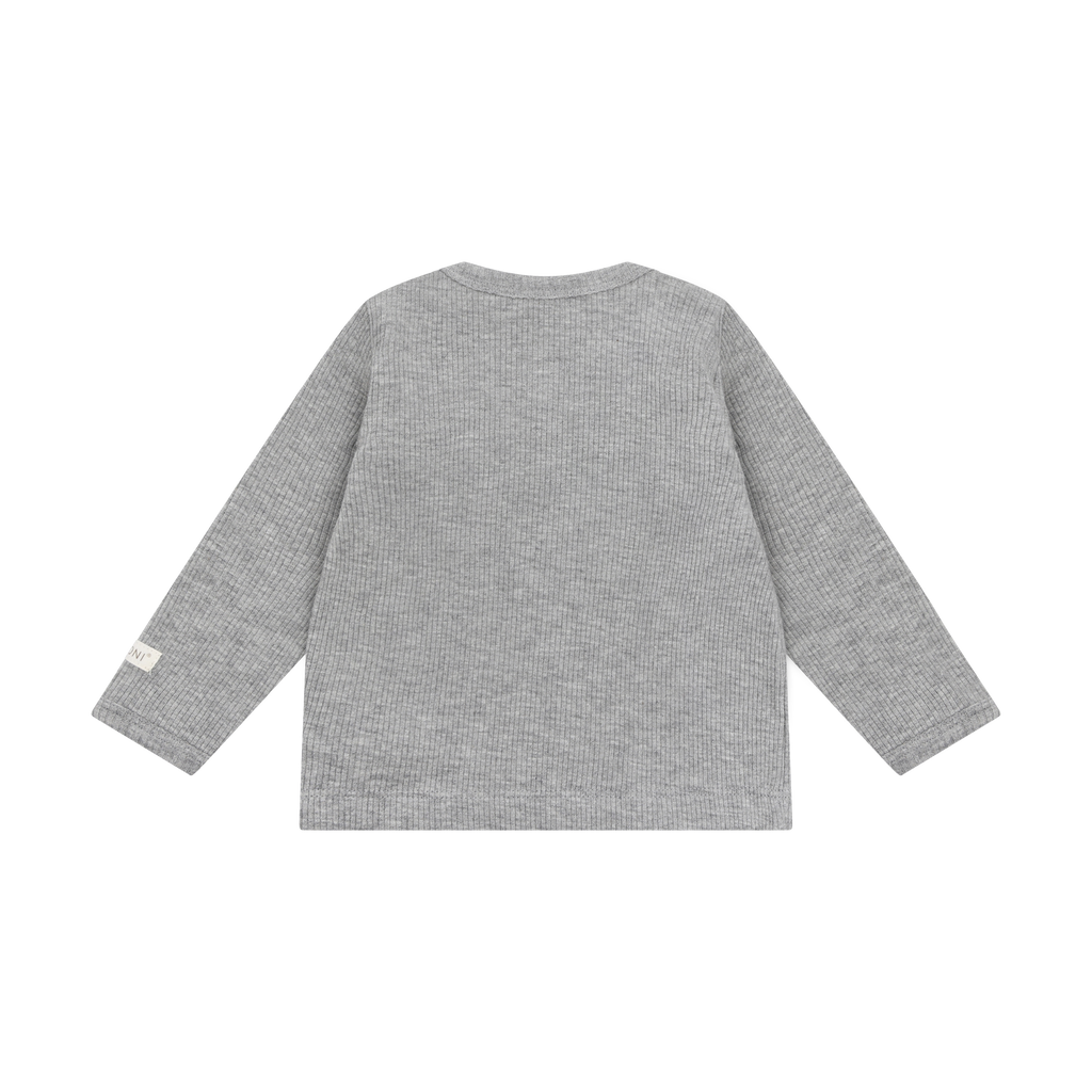 Fixoni T-shirt LS Melange Rib 1658 Flint Gray Melange