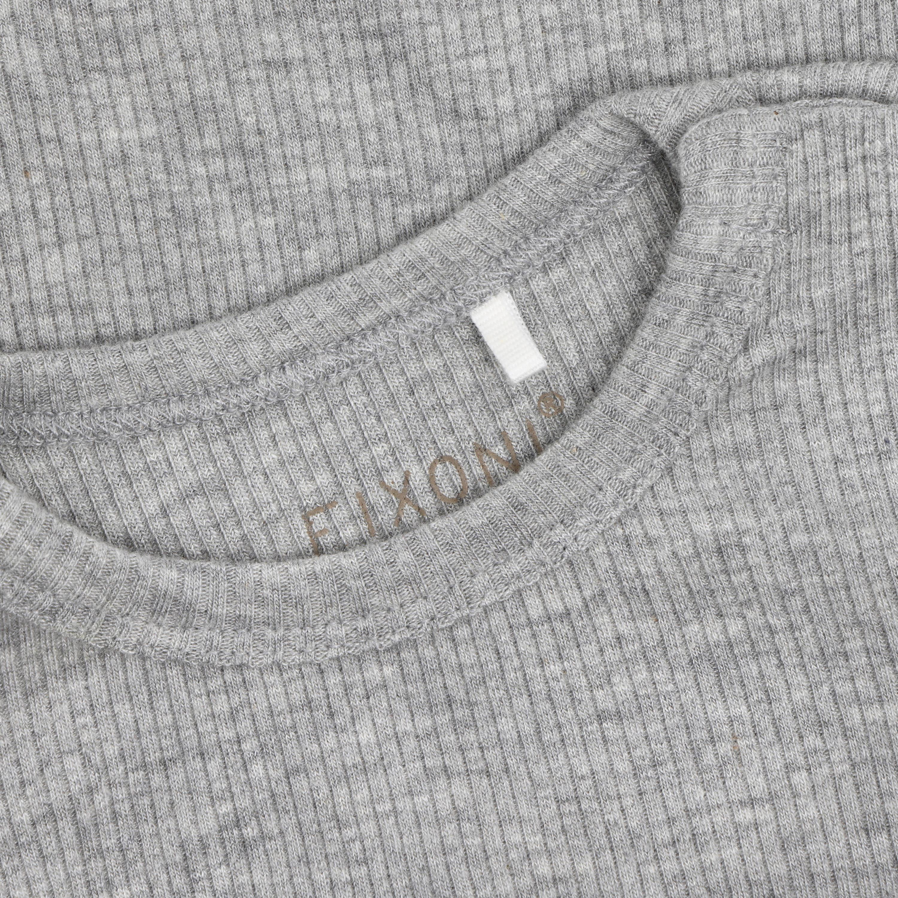 Fixoni T-shirt LS Melange Rib 1658 Flint Gray Melange