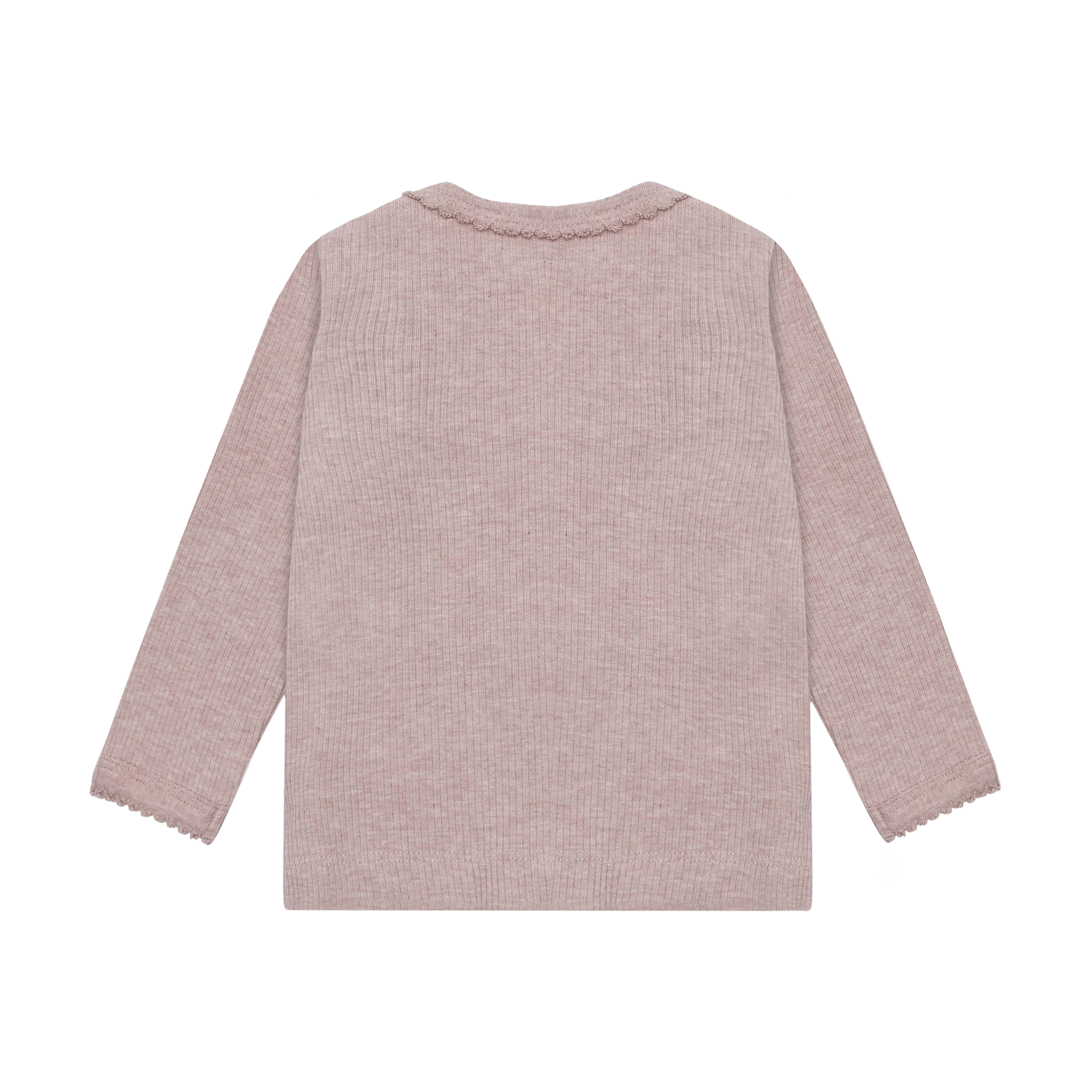 Fixoni T-shirt LS Melange Rib 5016 Pale Mauve Melange