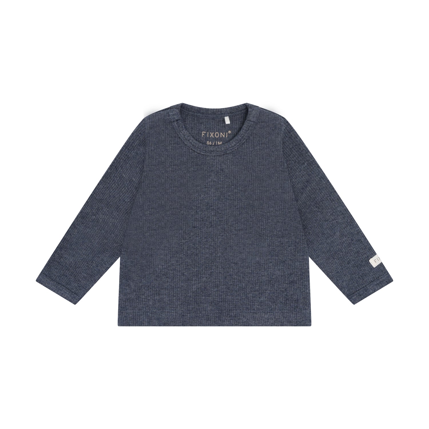 Fixoni T-shirt LS Melange Rib 7929 Vintage Indigo Melange