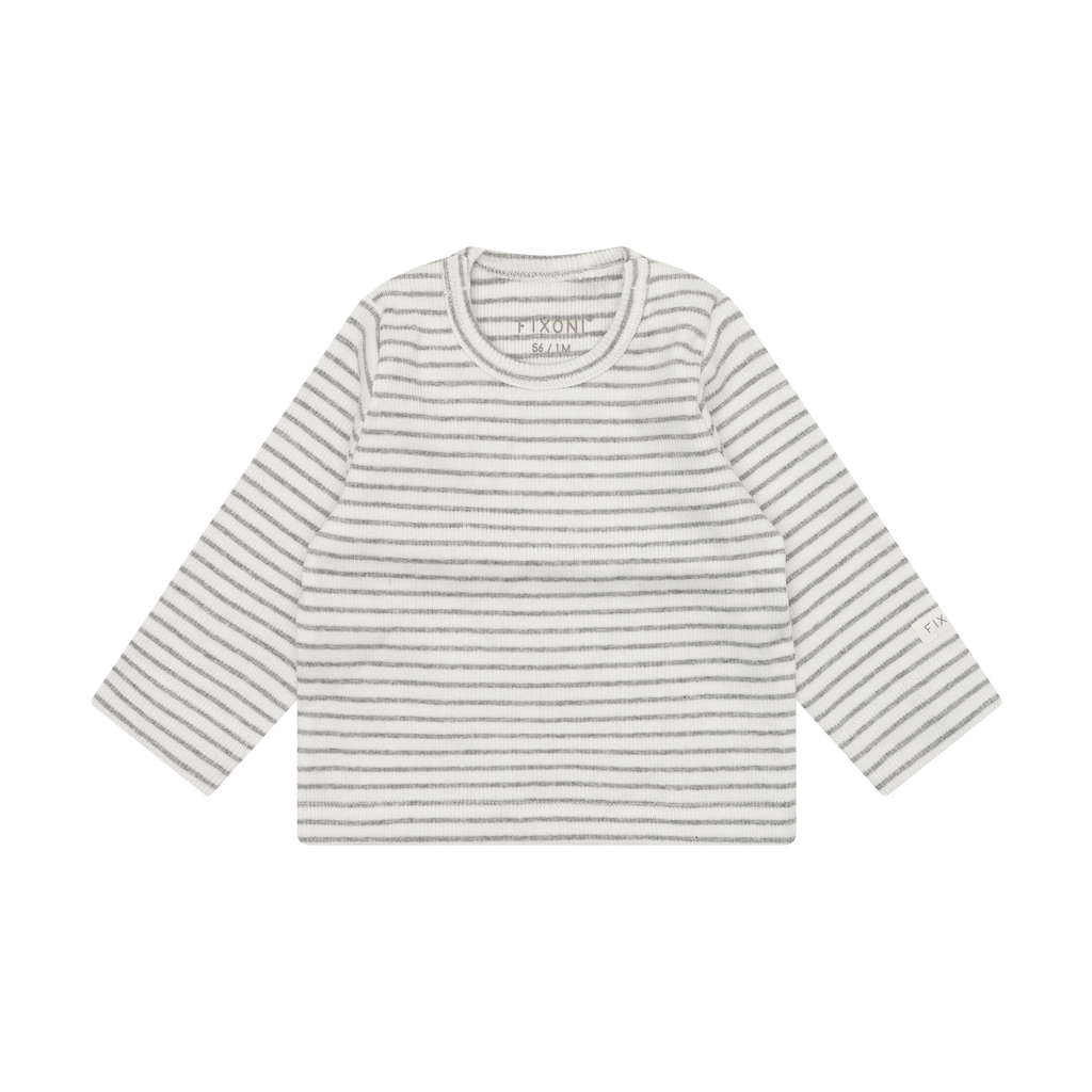 Fixoni T-shirt LS Rib 1658 Flint Gray Melange