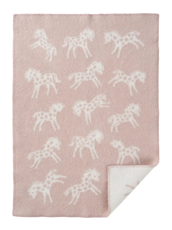 Klippan wiegdeken wol Pony roze