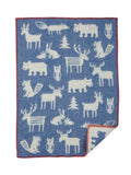 Klippan wollen wiegdeken forest blue
