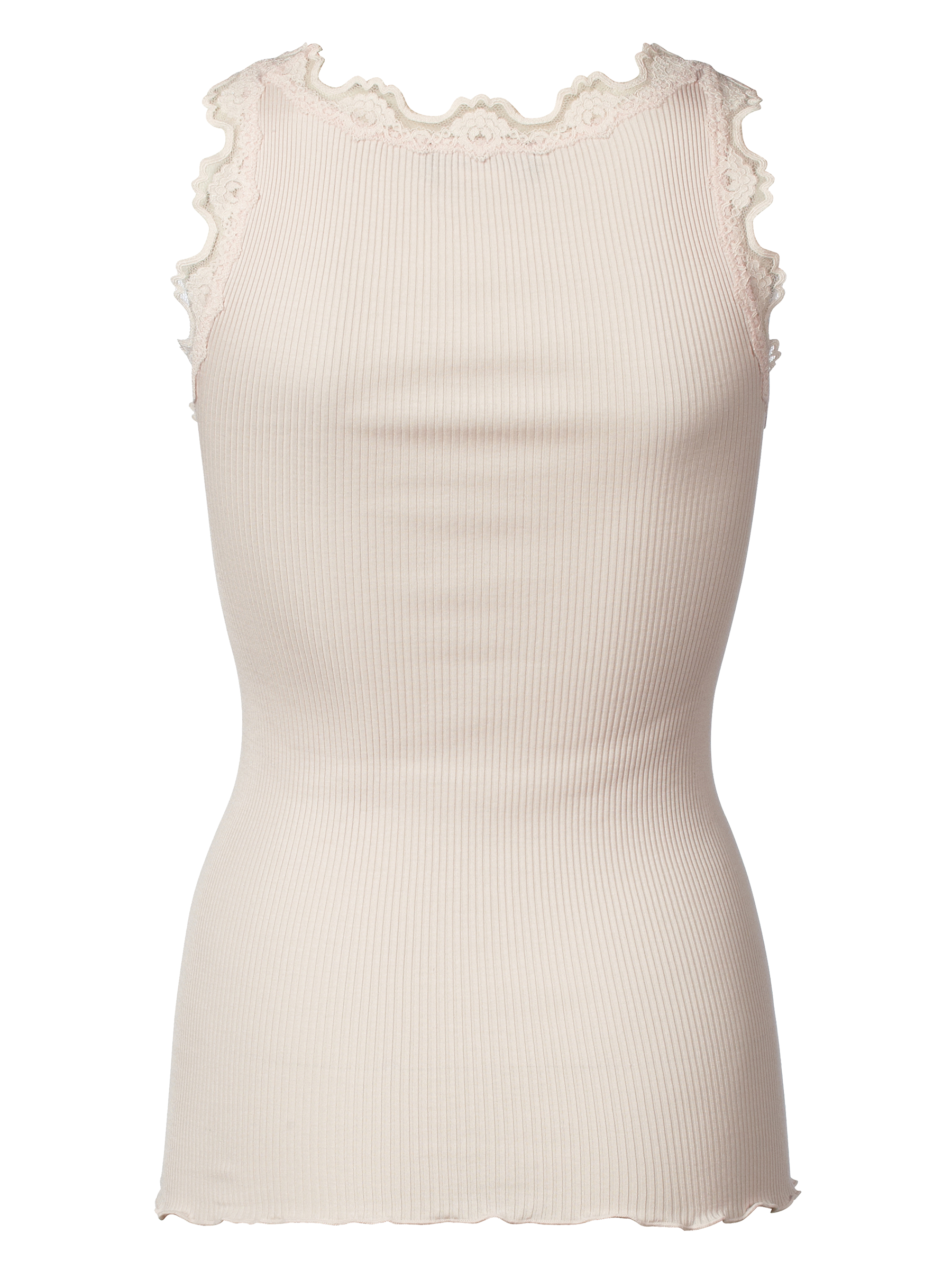 Rosemunde RWBabette Silk SL U-neck Long Lace Top 337 soft rose