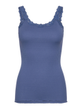 Rosemunde RWBabette Silk SL Deep Back Lace Top 054 dutch blue