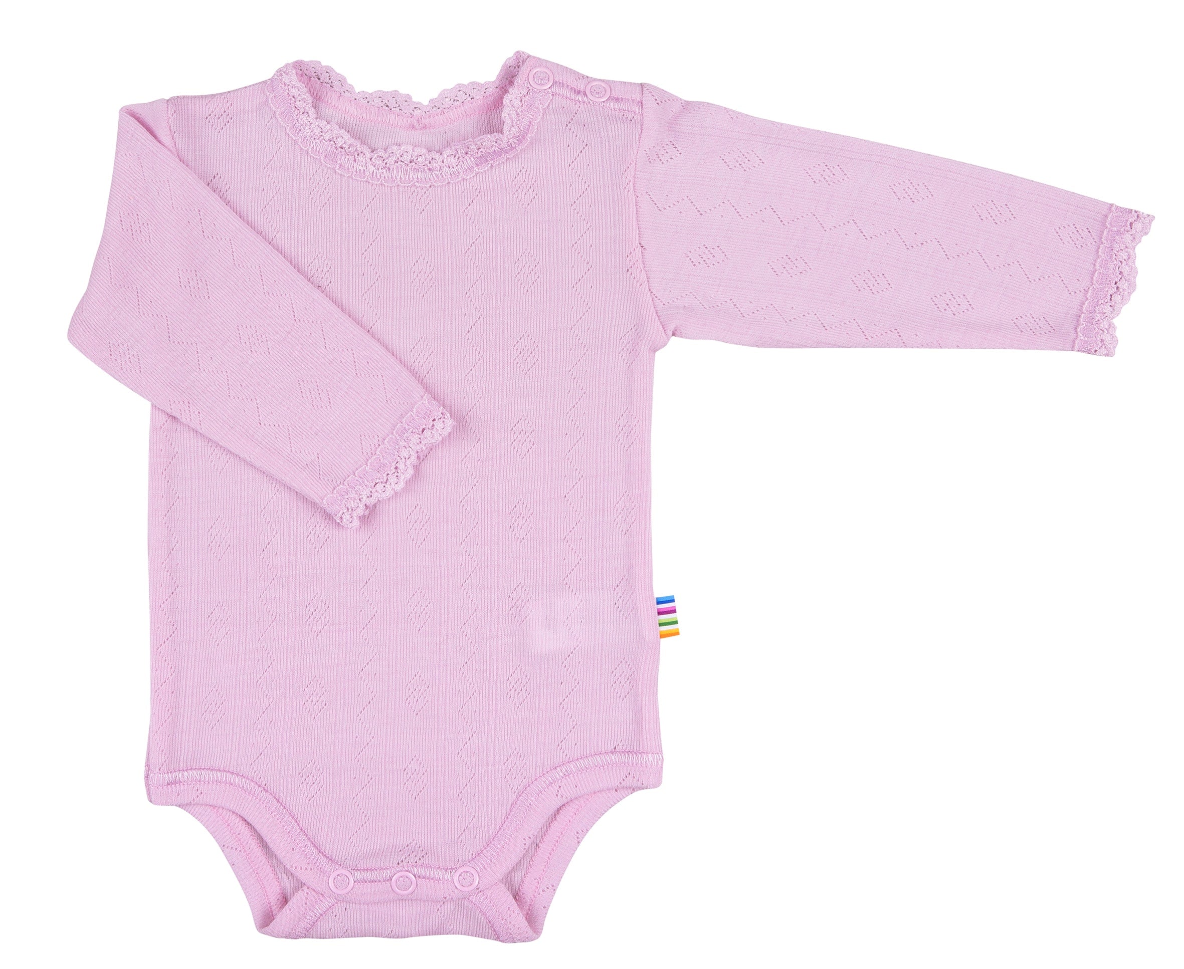 Joha wol zijde romper met kant roze
