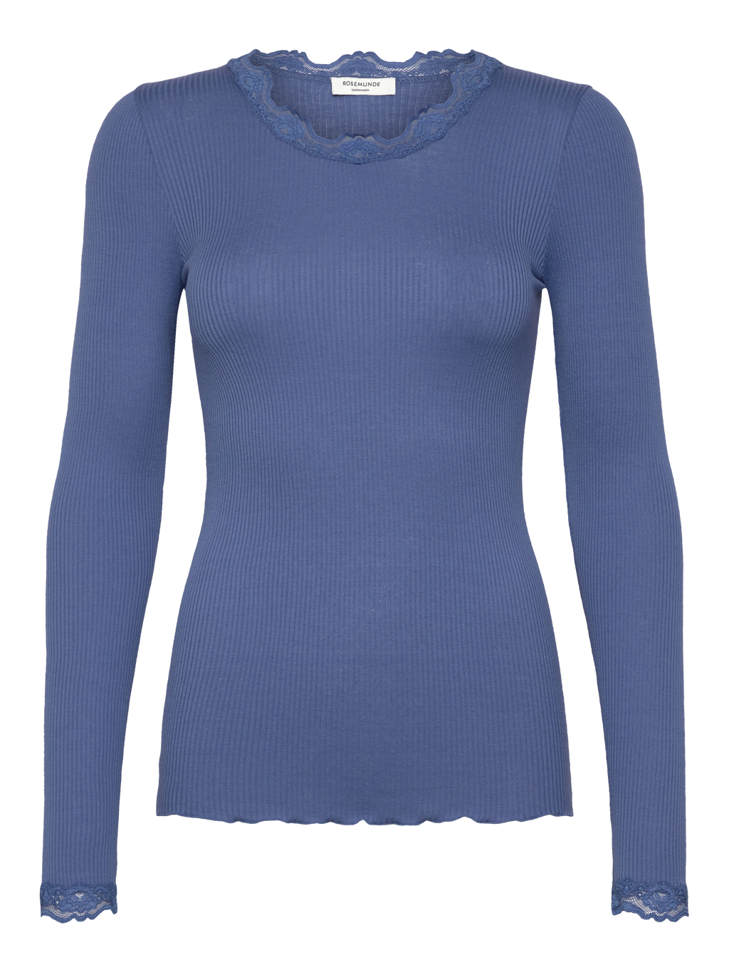 Rosemunde RWBabette Silk LS Lace T-shirt 054 dutch blue