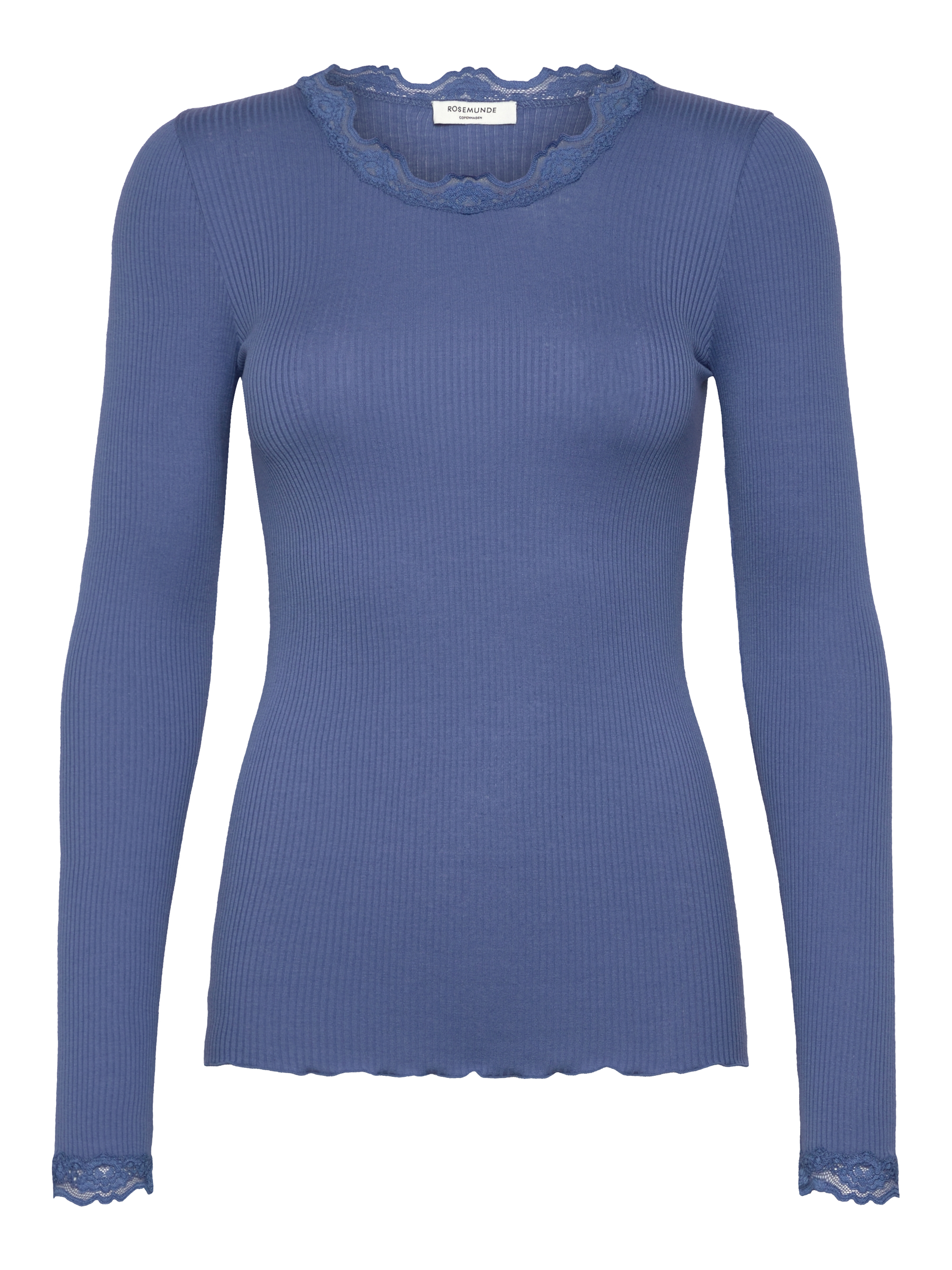 Rosemunde RWBabette Silk LS Lace T-shirt 054 dutch blue