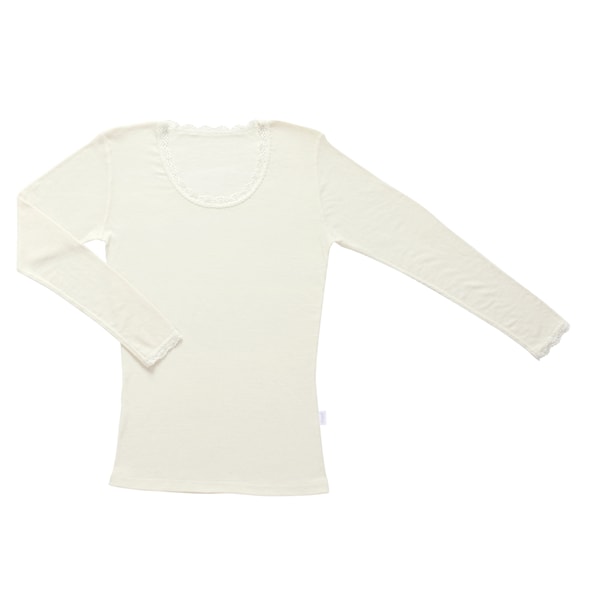 Joha merino wollen longsleeve met kant wit