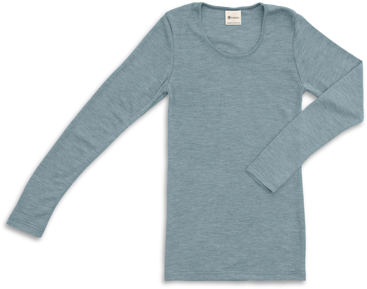 Engel wol zijde longsleeve mountain blue