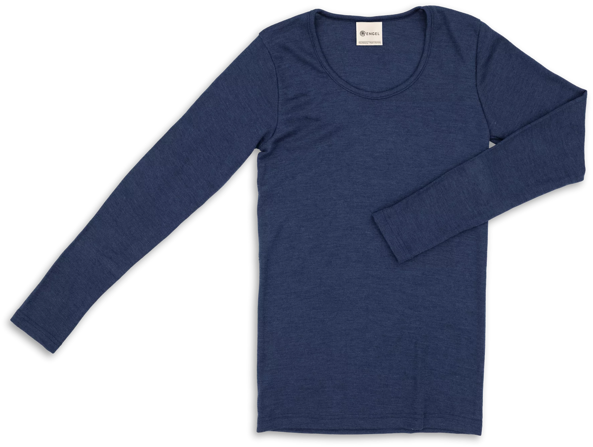 Engel wol zijde longsleeve navy blue