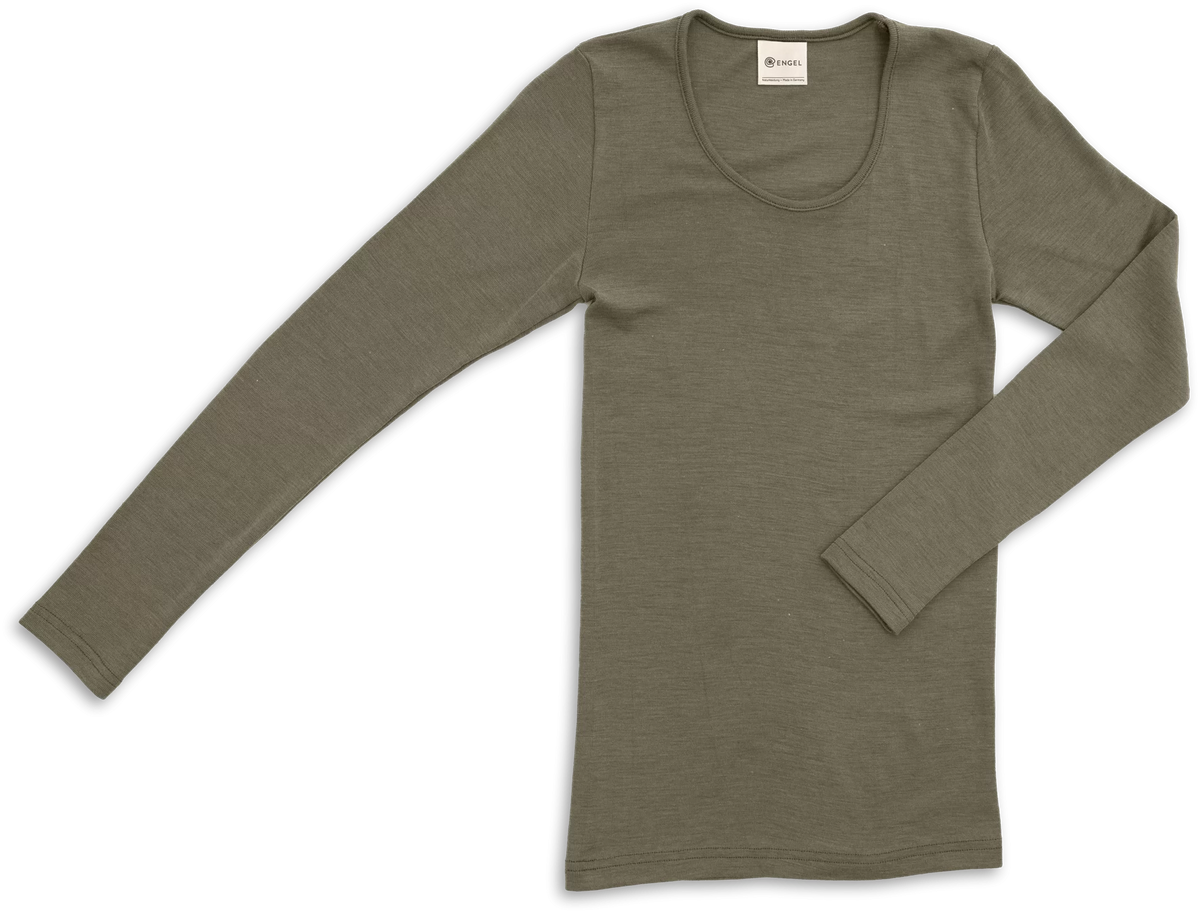 Engel wol zijde longsleeve olive