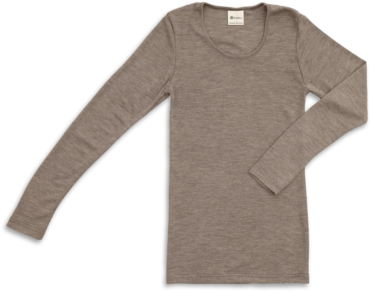 Engel wol zijde longsleeve walnut