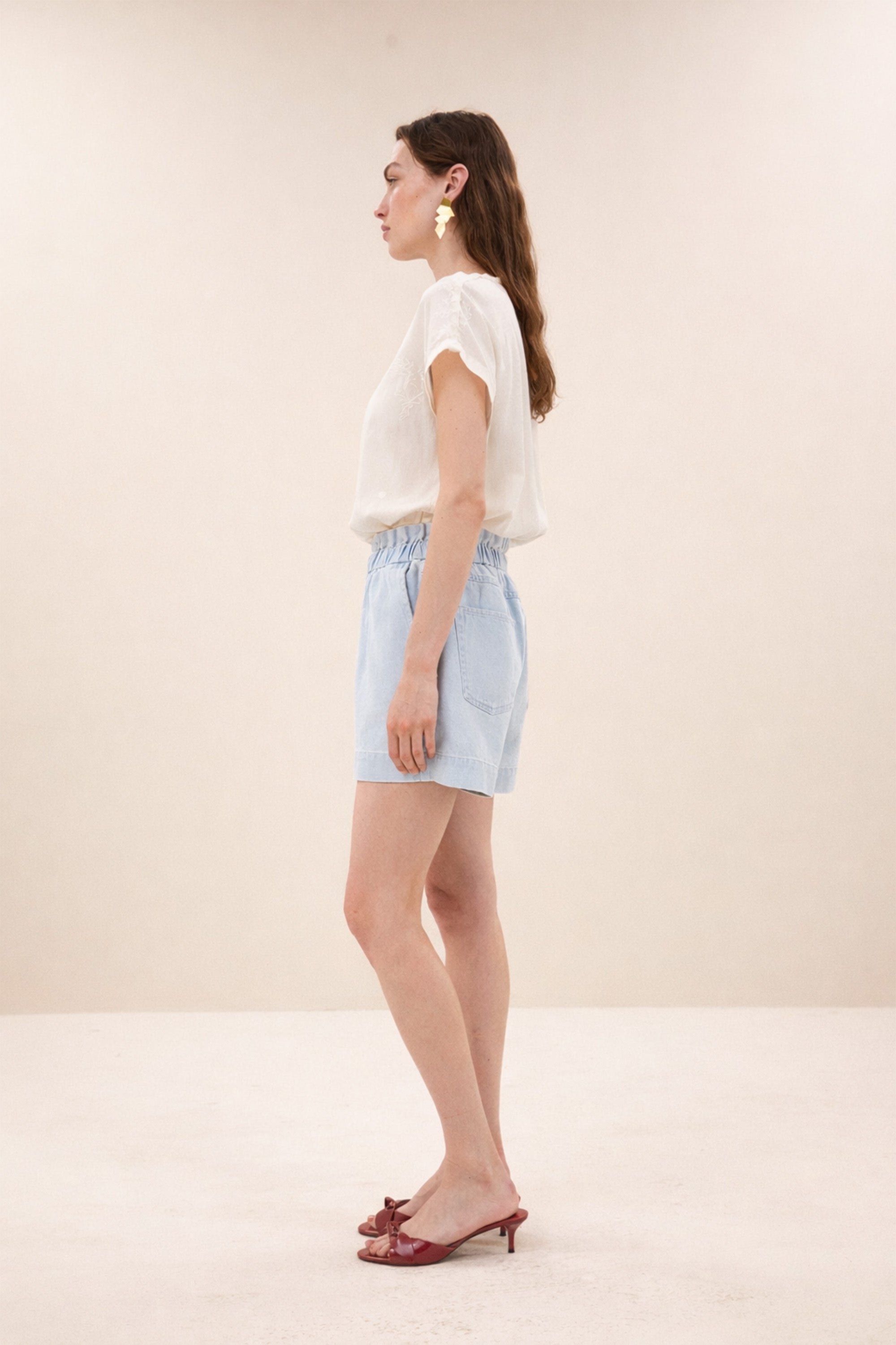 By Bar leon bleached denim short