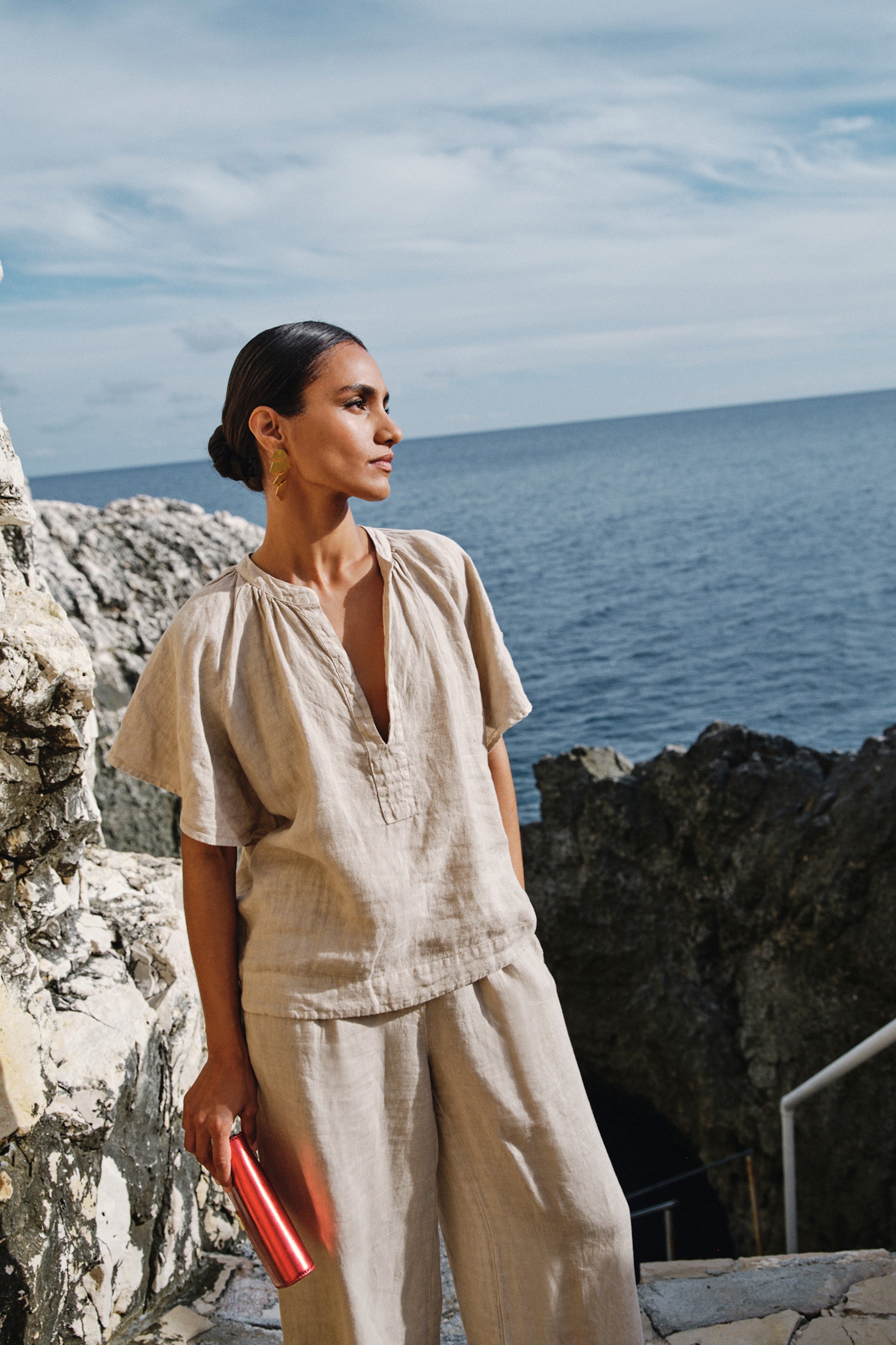 By Bar benji linen pants biscuit