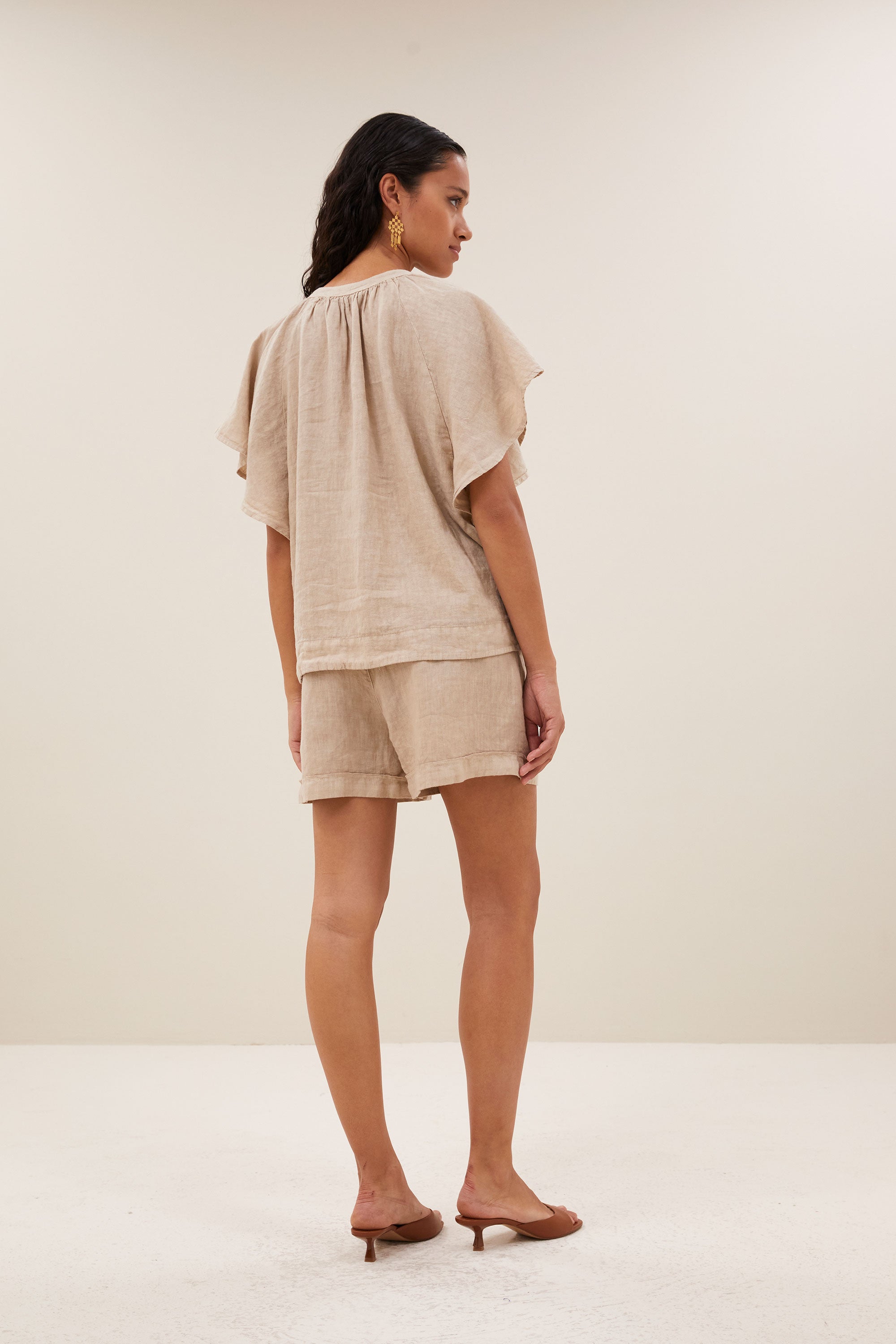 By Bar vina linen blouse biscuit