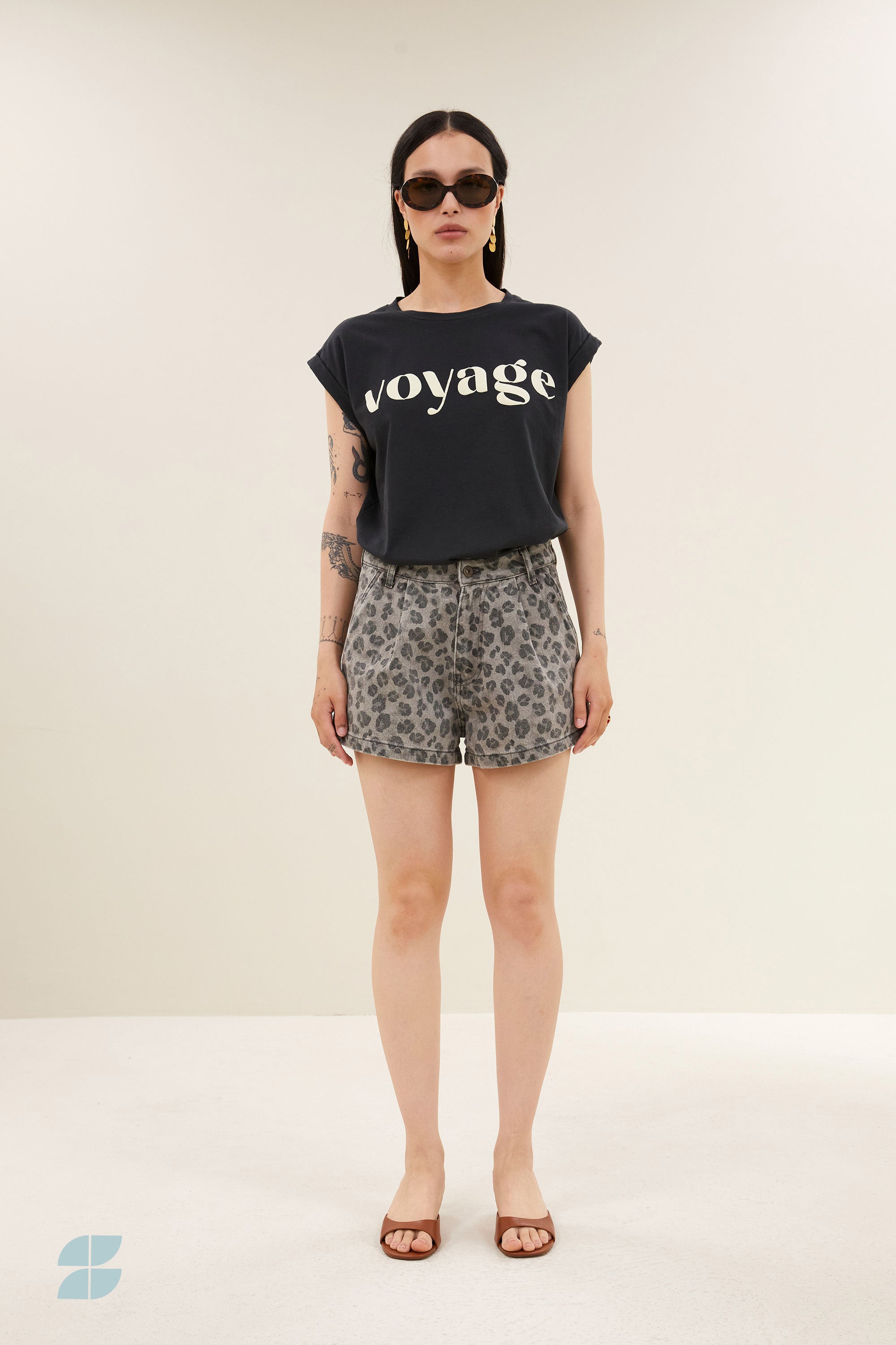 By Bar june grey cheetah shorts | grey cheetah