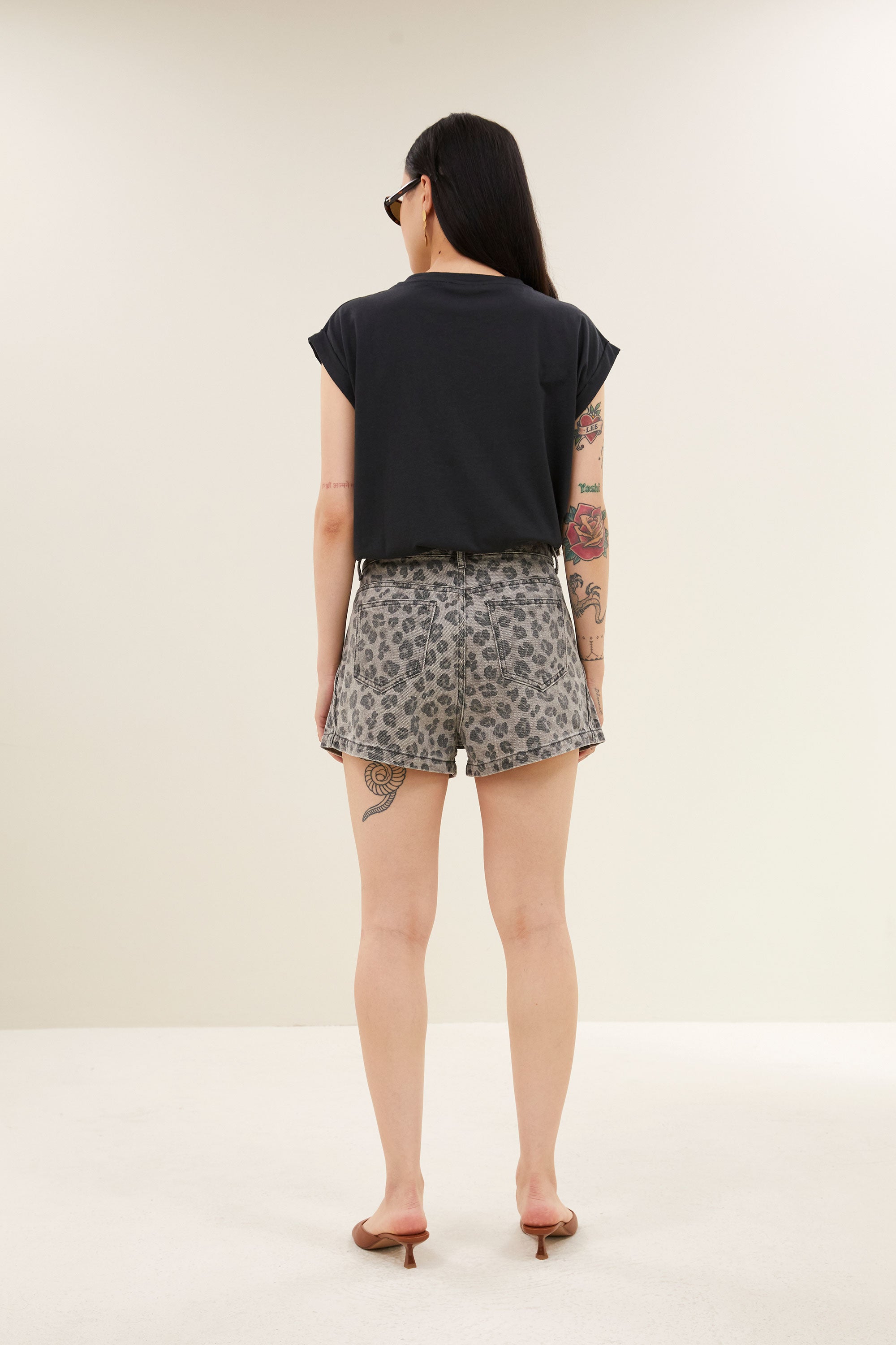 By Bar june grey cheetah shorts | grey cheetah