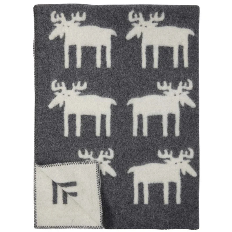 Klippan wollen woondeken plaid Moose grijs