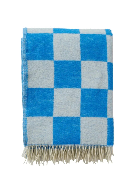 Klippan merino wollen plaid Tile blue