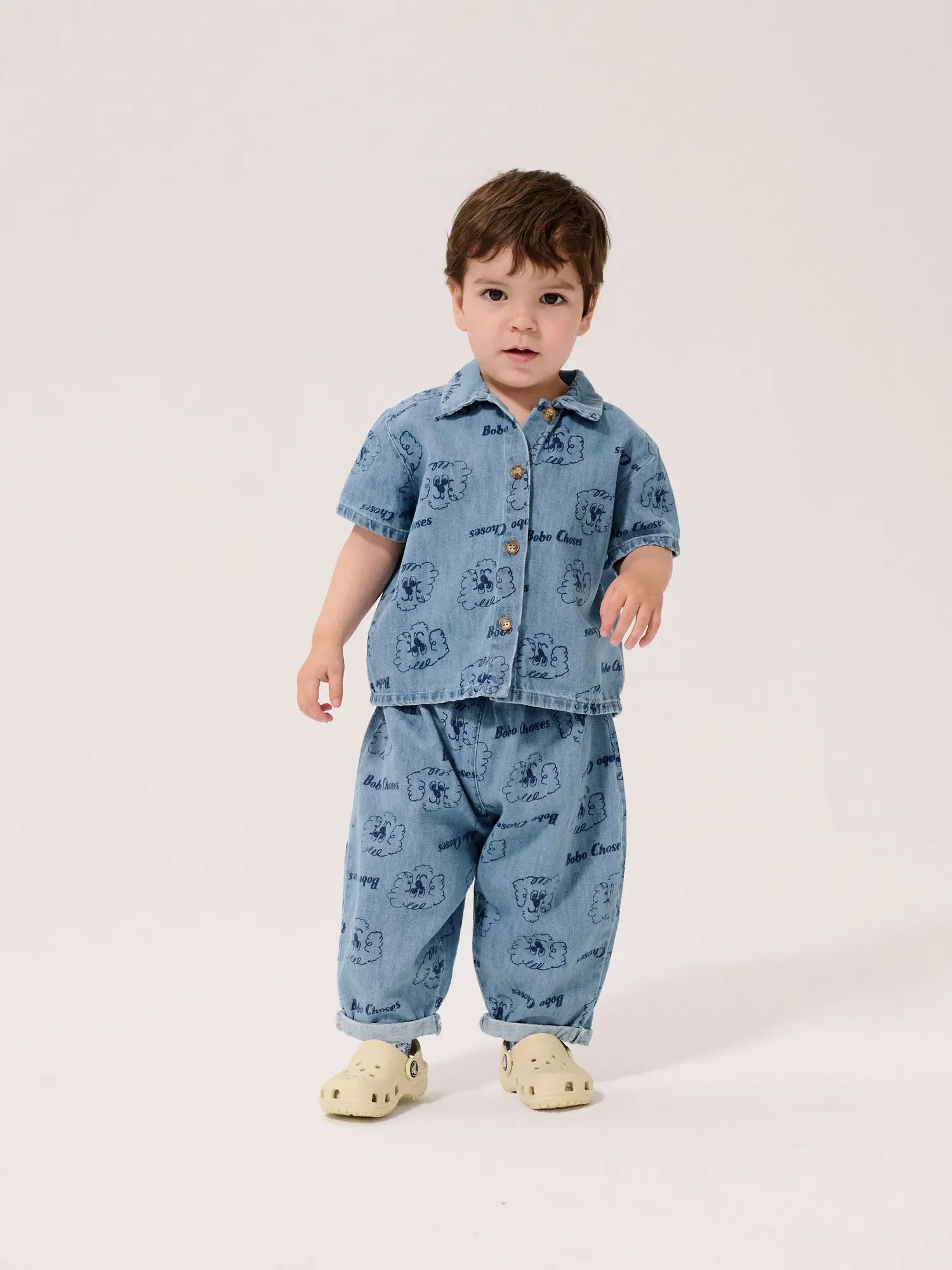 Bobo Choses Pickles The Dog all over denim pants