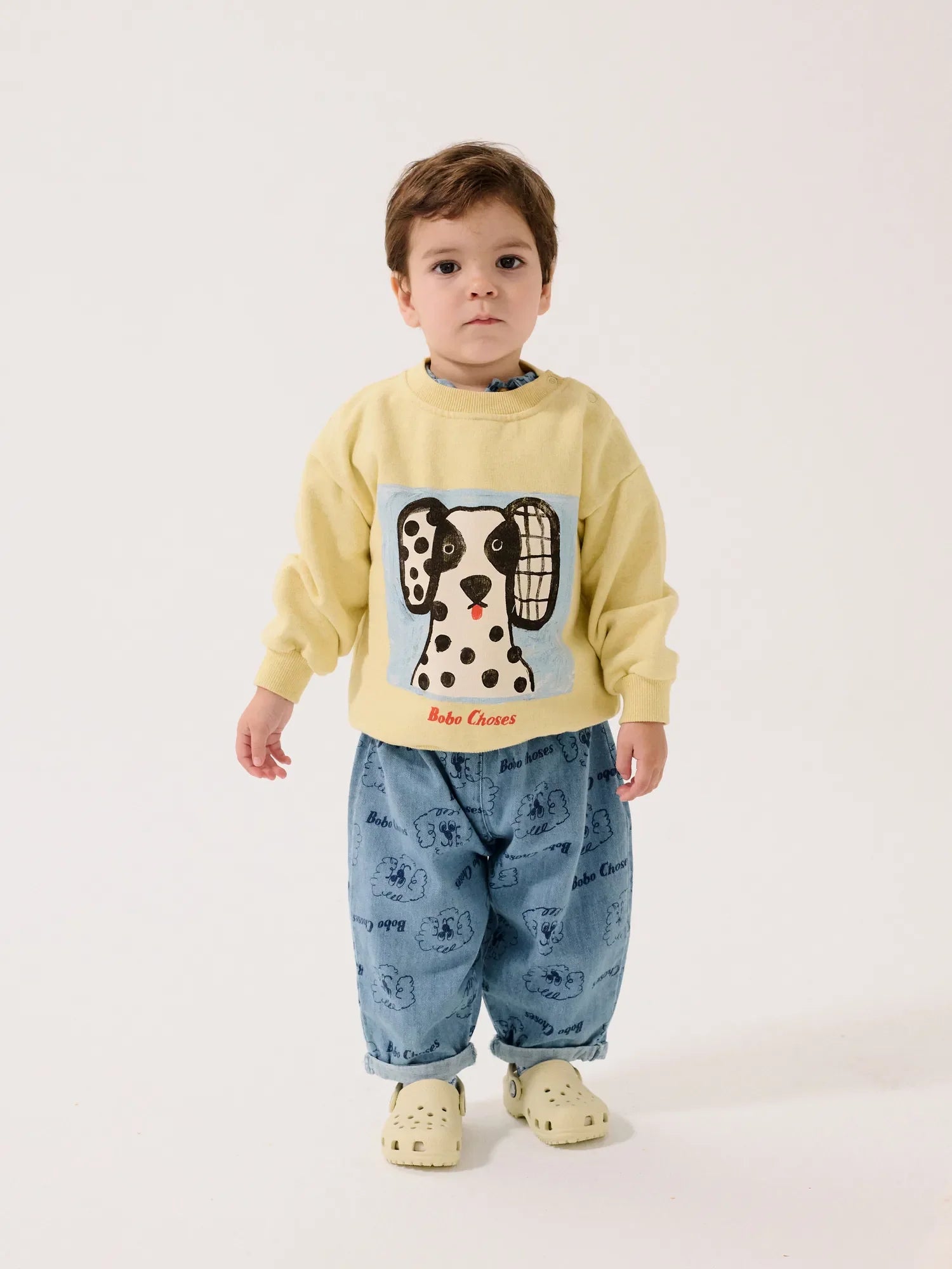 Bobo Choses Pickles The Dog all over denim pants