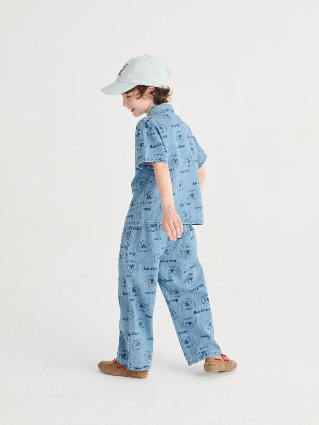 Bobo Choses Pickles The Dog all over light denim pants