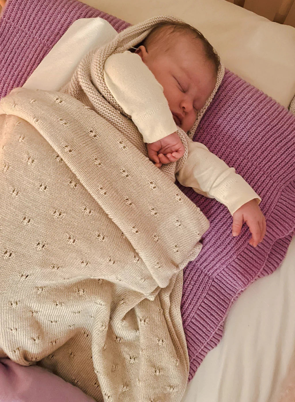 Hvid blanket Bibi cream