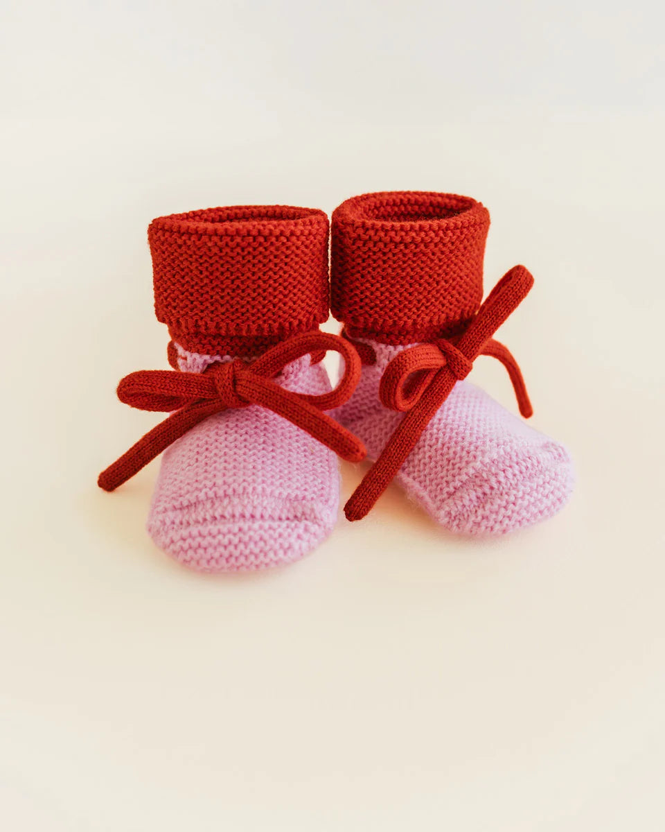 Hvid booties candy / red