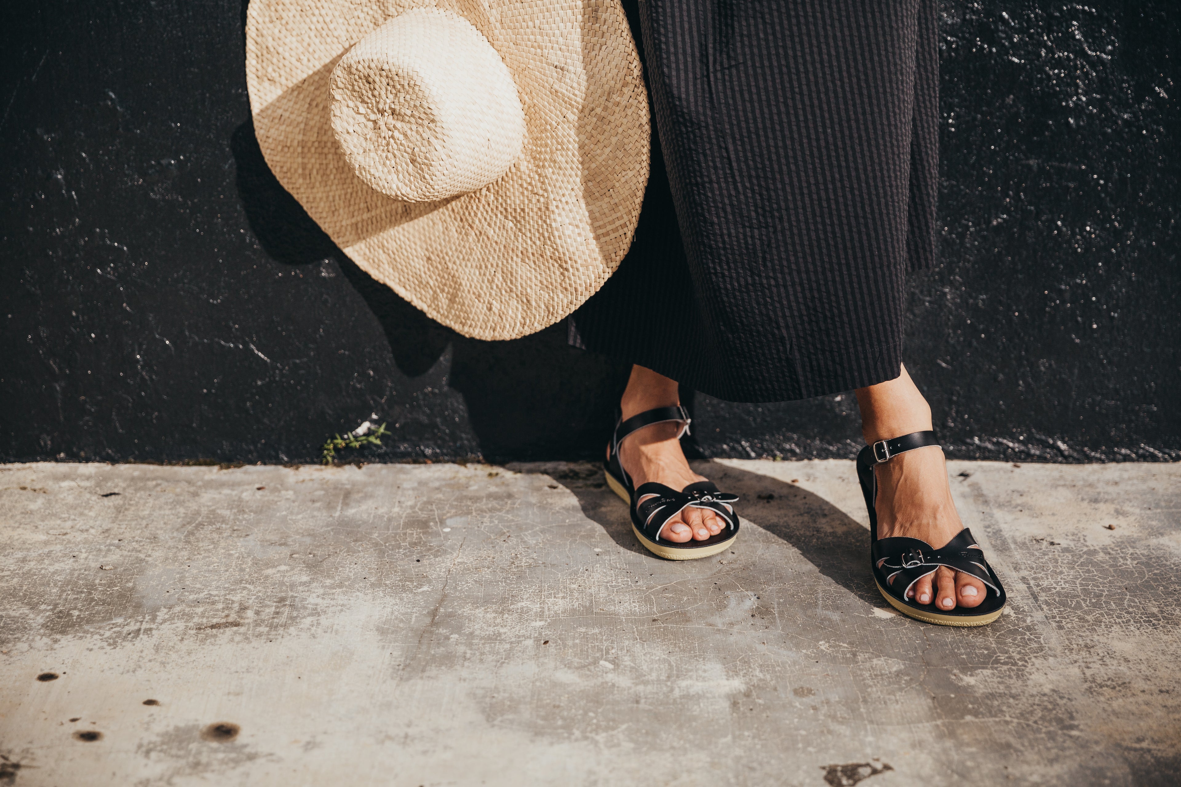 Salt Water Sandals Boardwalk Black Womens Sandal