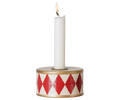 Maileg Candle holder, Drum - Red/Off white