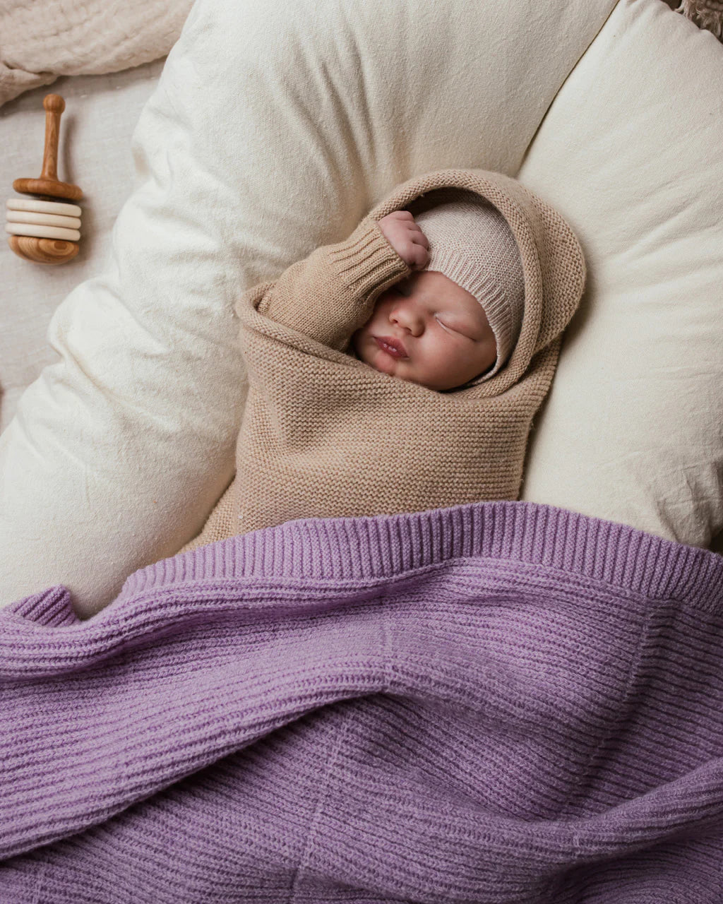 Hvid blanket Gaston lavender (100 X 140 CM)