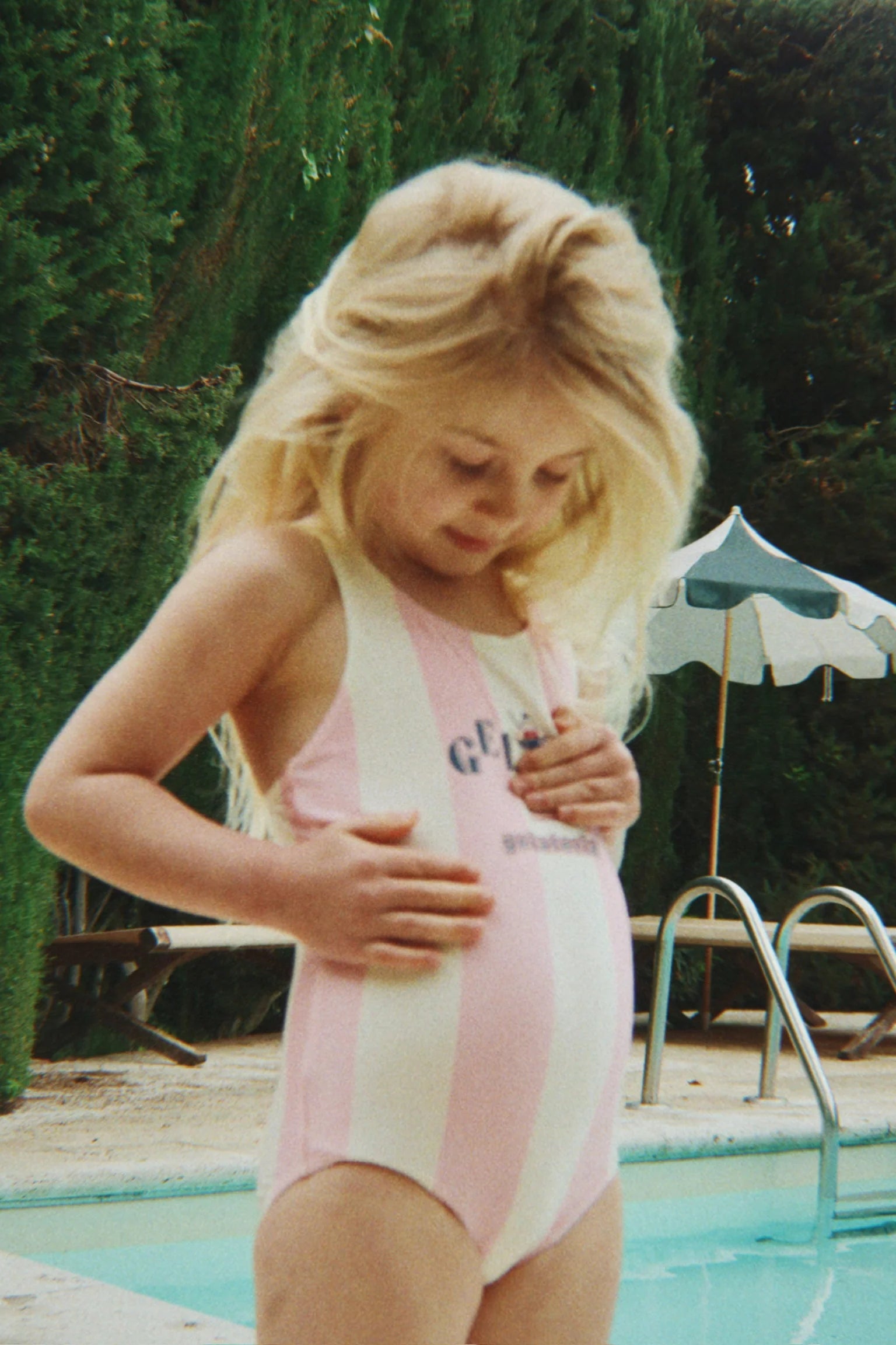 Konges Slojd POMIA SWIMSUIT CANDY ROSE STRIPE