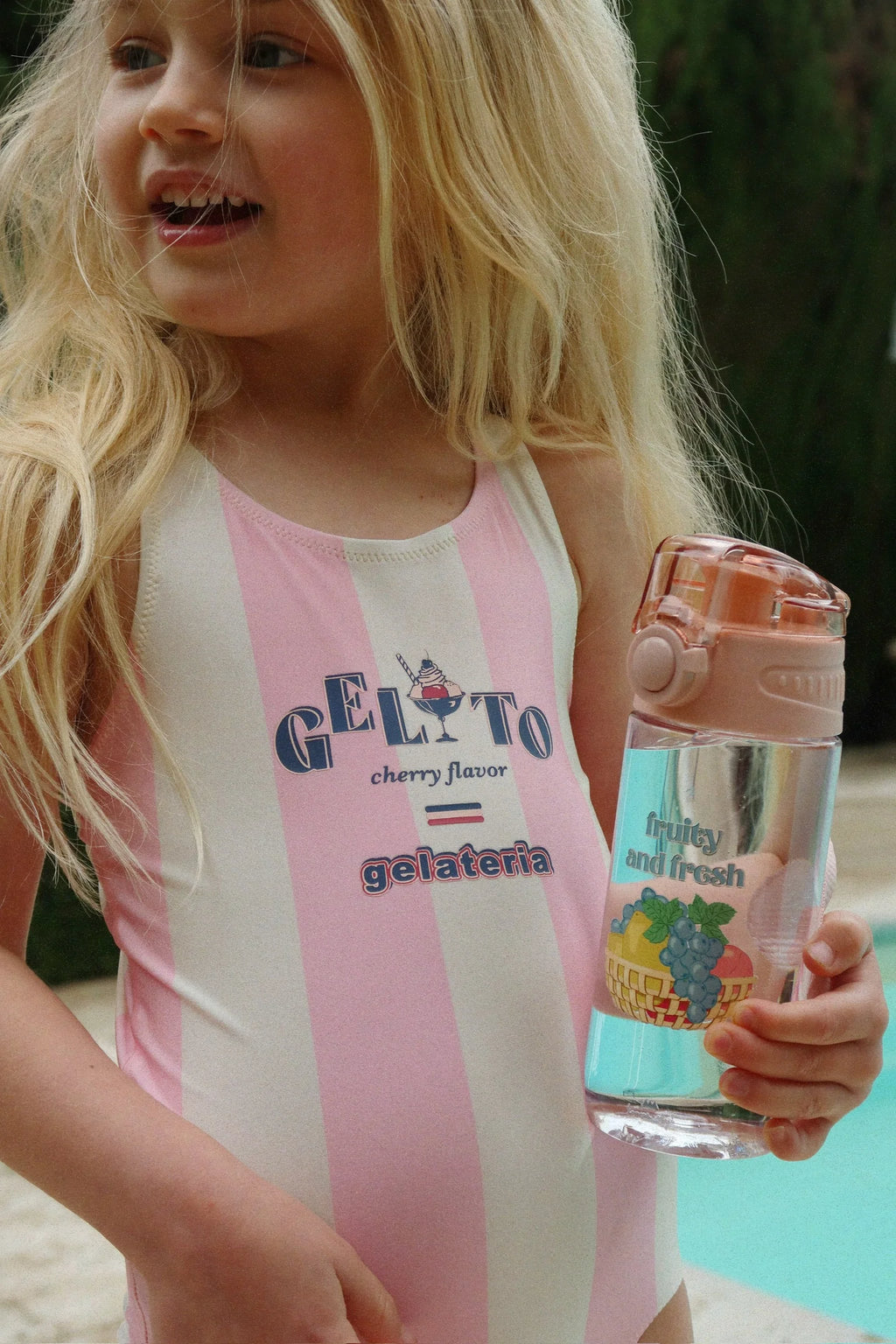 Konges Slojd POMIA SWIMSUIT CANDY ROSE STRIPE