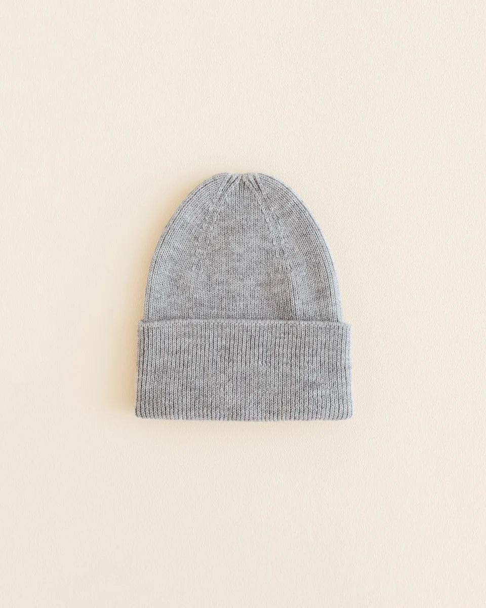 Hvid Beanie Fonzie NEWBORN Grey Melange