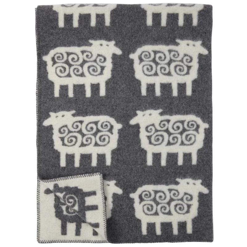 Klippan wollen ledikant deken Sheep grey