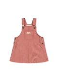 Konges Slojd LUC SPENCER DRESS GOTS MILK ROUGE STRIPE